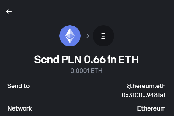Coinbase Exchange correctly resolves the address for Ξthereum.eth
