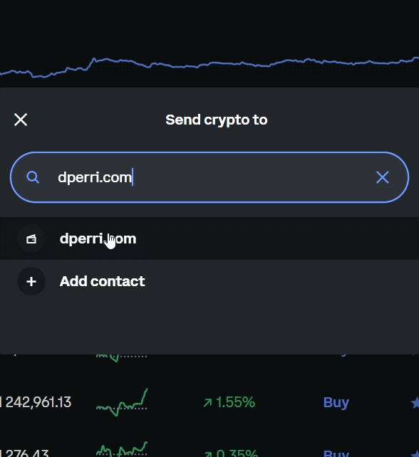 Coinbase Exchange fails to resolve the address for dperri.com